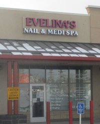 Store front for Evelina's Nail and Medi-Spa
